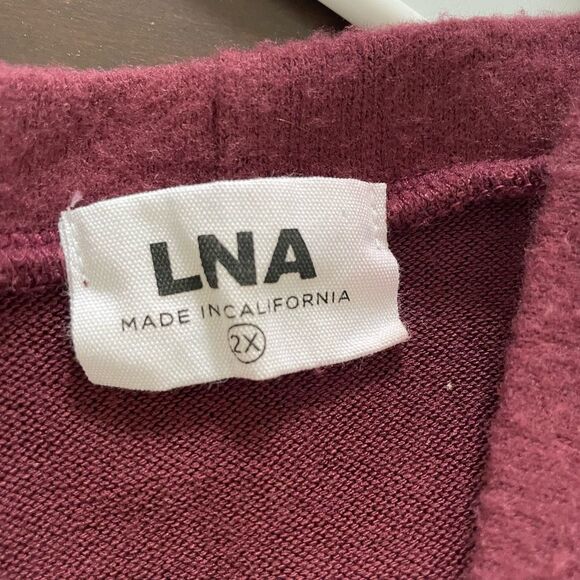 LNA Burgundy Cold Shoulder Super Soft Shirt 2X - Picture 6 of 7